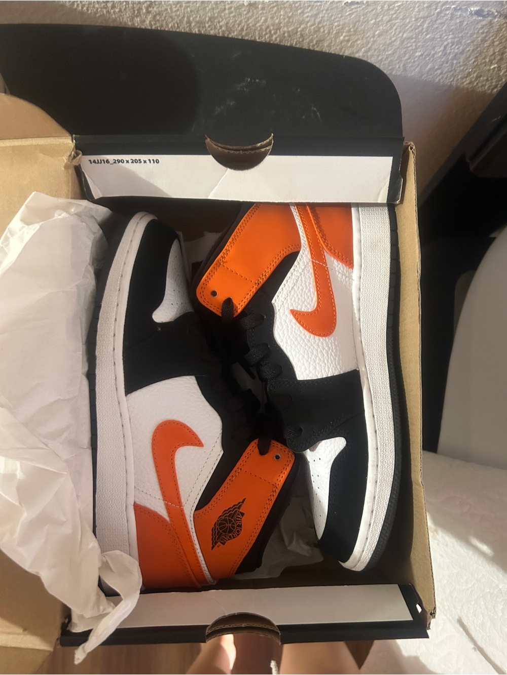 Nike Air Jordan 1 Low in Orange, Black & White